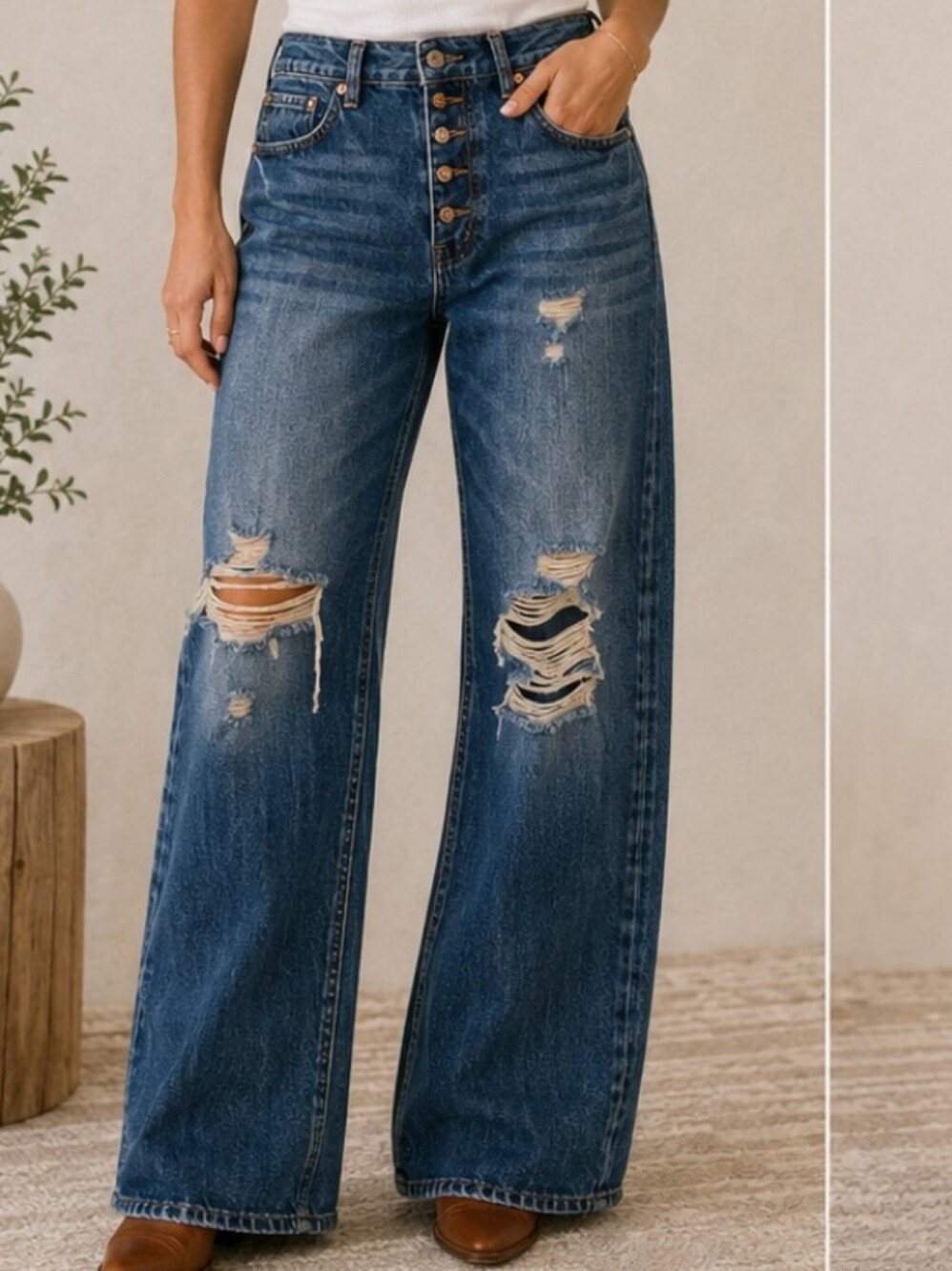 Kancan 90's Distressed Blue Jeans